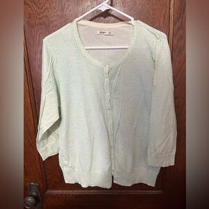 Old navy blue and cream polka dot cardigan size xl